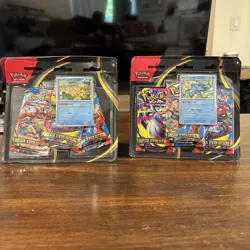 Pokemon TCG Mega Evolution 3-Pack Blister Set of 2. Psyduck and Golduck promo - Image 1