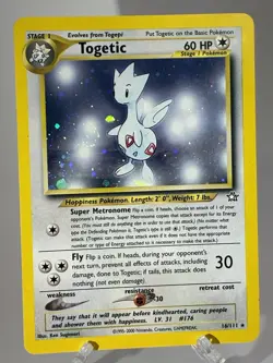 Pokemon TCG Togetic 16/111 Neo Genesis Holo Rare WOTC Vintage 2000 LP - Image 3