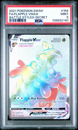 2021 POKEMON SWORD & SHIELD BATTLE STYLES SECRET FULL ART/FLAPPLE VMAX PSA 9 - Image 1
