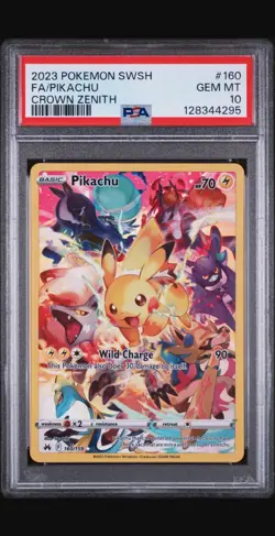 2023 Pokemon Sword & Shield Pikachu Crown Zenith 160/159 Secret Rare PSA 10 - Image 1