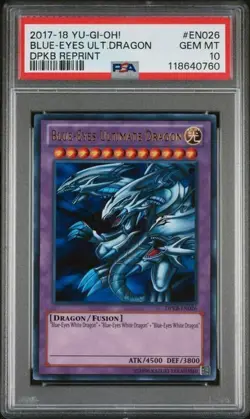 2017 2018 Yu-Gi-Oh! Blue-Eyes Ultimate Dragon DPKB-EN026 Ultra Rare PSA 10 - Image 1