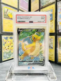Dragonite V 076/078 Rare Full Art Holo Pokemon Card PSA9 Never Played Collection - Image 1