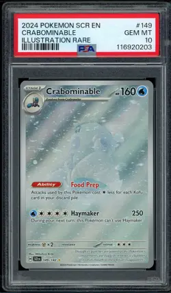 2024 PSA 10 Pokemon Stellar Crown SV Crabominable Illustration Rare 149/142 Card - Image 1