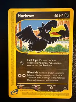 Pokemon Card Murkrow Skyridge Common 79/144 LP - Image 1