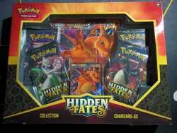New Pokemon Hidden Fates Charizard GX Collection Box 4 Booster Pack + Jumbo Card - Image 2
