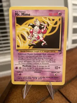 Mr. Mime 27/130 Base Set 2 1999 Non-Holo Vintage WotC Pokemon Card MP - Image 1