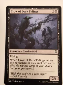 Crow of Dark Tidings - Commander: Legends - Magic the Gathering MTG Nice! - Image 1