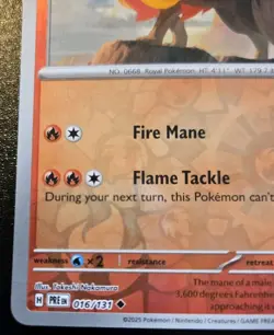 Pyroar 016/131 Reverse Holo Uncommon Prismatic Evolutions Pokemon TCG - Image 4