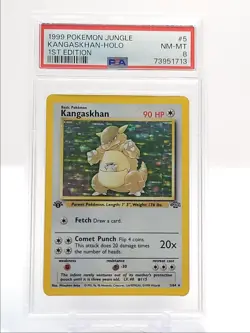 KANGASKHAN 1999 POKEMON 1ST EDITION JUNGLE HOLO RARE 5/64 PSA 8 Q0907 - Image 1