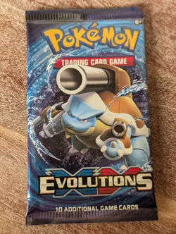 NEW Pokemon XY EVOLUTIONS 1 Booster Pack~BLASTOISE~HTF~Sealed~Box Fresh! - Image 1