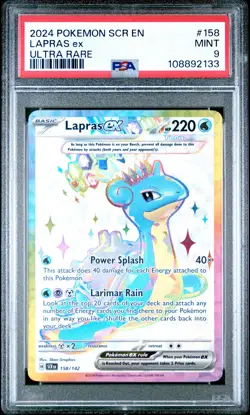2024 POKEMON SCR EN-STELLAR CROWN ULTRA RARE #158 LAPRAS EX PSA 9 - Image 1