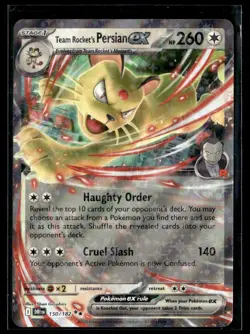 2025 Pokemon Destined Rivals Double Rare Team Rocket's Persian ex 150/182 - Image 1