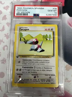 PSA 10 Gem Mint 1st Edition Porygon 1999 Pokemon Base Set SPANISH #39 - Image 1