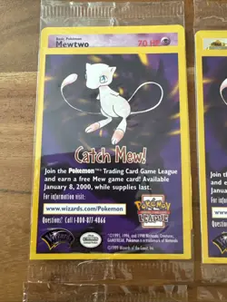 Pokemon Catch Mew Black Star Promo Movie 1999 WB Set Pikachu Mewtwo Sealed NM - Image 2