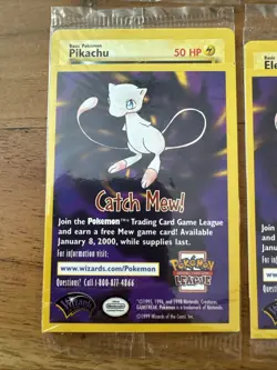 Pokemon Catch Mew Black Star Promo Movie 1999 WB Set Pikachu Mewtwo Sealed NM - Image 4
