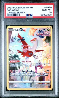 2023 POKEMON SWORD & SHIELD CROWN ZENITH #GG20 FULL ART/LATIAS PSA 10 - Image 1