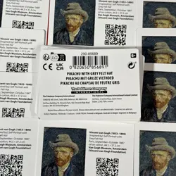 Van Gogh Museum QR Pokemon Promo INSERT ONLY Pikachu Grey Felt Hat Amsterdam - Image 5