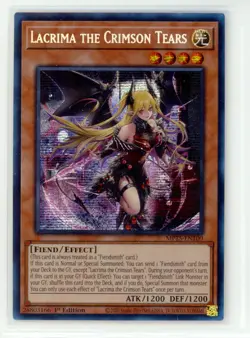 Yugioh Lacrima the Crimson Tears MP25-EN100 Prismatic Secret Rare 1st Edition NM - Image 1