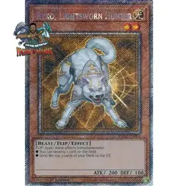 Yugioh! 1x Ryko Lightsworn Hunter RA02-EN003 Platinum Secret Rare 1st Ed NM - Image 1