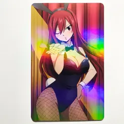 Fairy Tail Erza Scarlet Sexy Doujin Waifu Girl Lewd Anime Art Goddess Card - Image 1