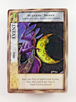 Waning Moon, Night - Mythos CCG card (1996 Chaosium) Event, Cthulhu Lovecraft - Image 1