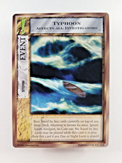 Typhoon, Storm - Mythos CCG card (1996 Chaosium) Event, Cthulhu Lovecraft - Image 1