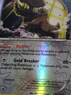 REVERSE HOLO Bouffalant 110/124 LP - Dragons Exalted Pokemon Card Akira Komayama - Image 2