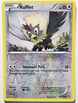 REVERSE HOLO Rufflet 115/135 LP - Plasma Storm Pokemon Card - kawayoo Art - Image 1