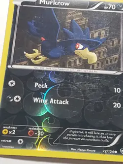 REVERSE HOLO Murkrow 72/124 VLP - Dragons Exalted Pokemon Card - Naoyo Kimura - Image 2