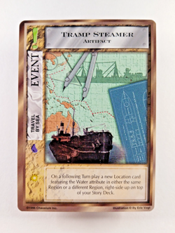 Tramp Steamer, Sea Travel - Mythos CCG card (1996 Chaosium) Event, Cthulhu - Image 1
