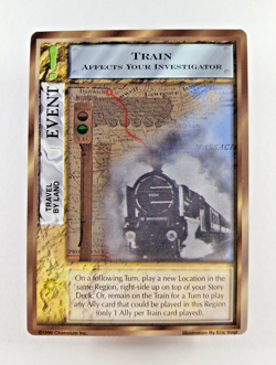 Train, Land Travel - Mythos CCG card (1996 Chaosium) Event, Cthulhu Lovecraft - Image 1