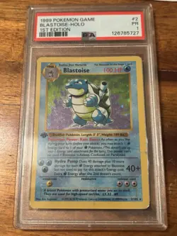 Pokemon TCG Blastoise Holo 1st Edition Rare Card 2/102 Base Set PSA 1 - Image 2
