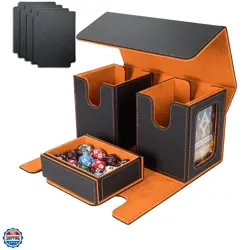 MTG Commander Deck Box 200 Double Sleeved Cards Storage, 3-in-1 Magnetic Card... - Image 1