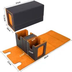 MTG Commander Deck Box 200 Double Sleeved Cards Storage, 3-in-1 Magnetic Card... - Image 3