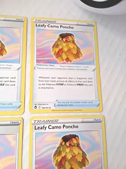Pokemon TCG Leafy Camo Poncho 160/195 Playset (4x) Silver Tempest Trainer Card - Image 3