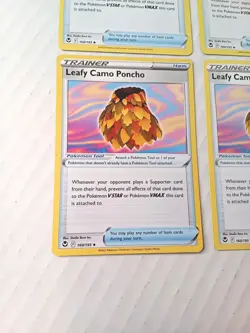 Pokemon TCG Leafy Camo Poncho 160/195 Playset (4x) Silver Tempest Trainer Card - Image 4