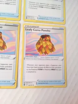 Pokemon TCG Leafy Camo Poncho 160/195 Playset (4x) Silver Tempest Trainer Card - Image 5
