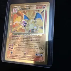 Pokemon Celebrations Gold Metal Charizard Card 4/102 Premium Collection - Image 3