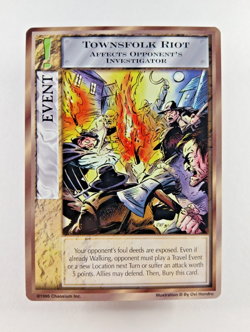 Townsfolk Riot - Mythos CCG card (1996 Chaosium) Event, Cthulhu Lovecraft - Image 1