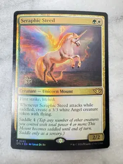 FOIL SERAPHIC STEED #232 mtg NM Outlaws of Thunder Junction Rare - Image 1