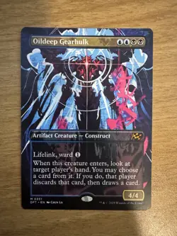 Oildeep Gearhulk *Borderless Alt Art* Mythic Artifact Construct, Aetherdrift MTG - Image 1