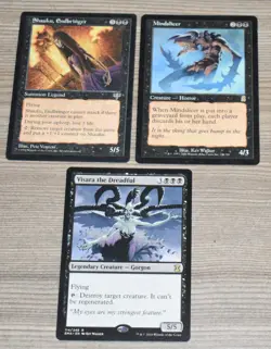 MTG 3x Black Rare Shauku Endbringer, Mindslicer, Visara the Dreadful - Image 1