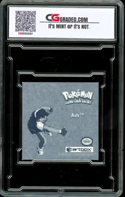 1999 Pokemon Artbox PR07 ~ BONUS PRISM STICKER ~ Ash ~ CG 10 GEM - Image 2