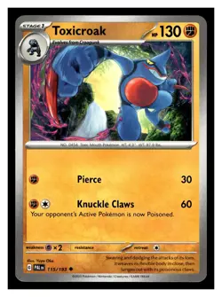 Pokemon SV02: Paldea Evolved Toxicroak #115/193 Uncommon - Image 1