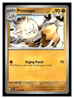Pokemon SV01: Scarlet & Violet Base Set Primeape #108/198 Common - Image 1
