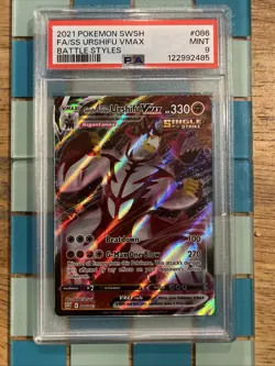 GRADED PSA 9 2021 Pokemon SWSH FA/SS Urshifu VMax Battle Styles #086 - Image 1