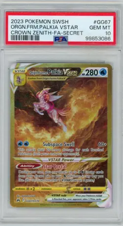 2023 Pokemon Crown Zenith Gold Origin Forme Palkia GG67/GG70 Secret PSA 10 - Image 1