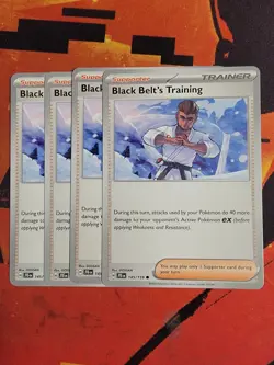 4x Black Belt's Training 145/159 x4 - NM Journey Together Pokemon Playset - Image 1