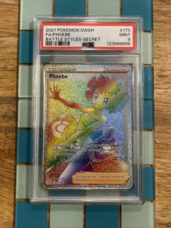 GRADED PSA 9 2021 Pokemon SWSH FA/Phoebe Battle Styles-Secret #175 - Image 1