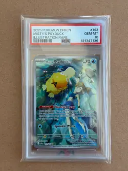 2025 POKEMON DESTINED RIVALS ILLUSTRATION RARE MISTY'S PSYDUCK #193 PSA 10 - Image 1